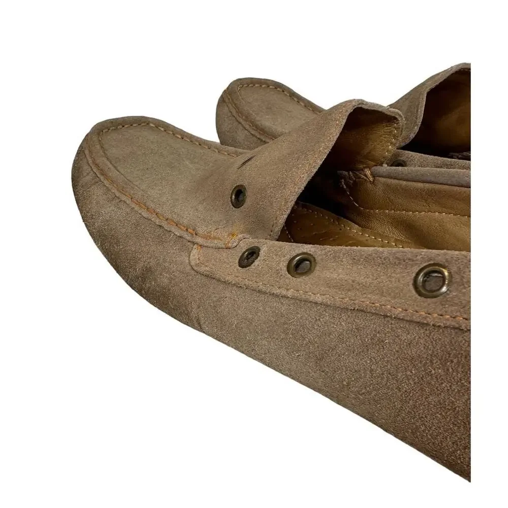 Nordstrom 1901 Sz: 14 Tan Suede Low Top Slip On Driving Moccasin Loafers M05711